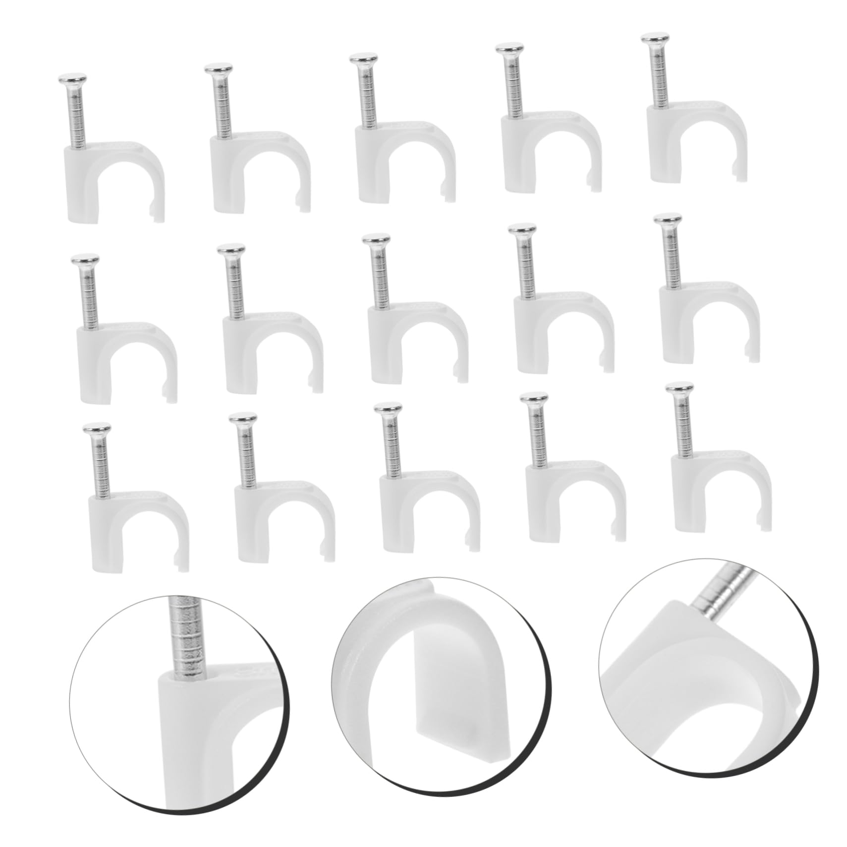 HOMSFOU 1500stücke Kabeltacker Für Ethernet-kabel Nagelbare Kabelclips Pe Für Kabelmanagement Für Zuhause Und Industrie Einfache Installation Und Hohe Haltbarkeit