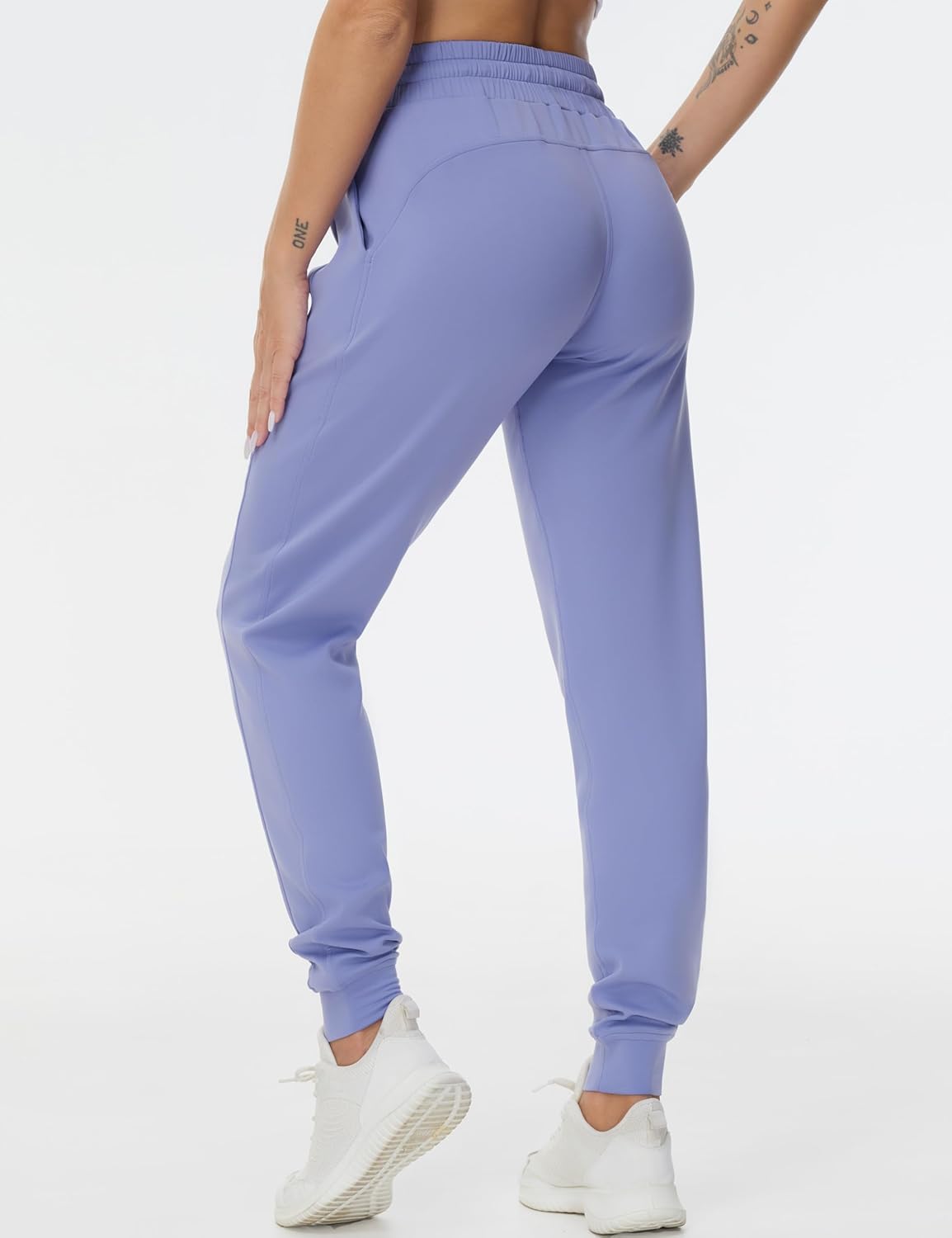 THE GYM PEOPLE Women's Workout Joggers Leggings Drawstring Running Lounge Sweatpants Tapered Pants with Pockets - Image 2