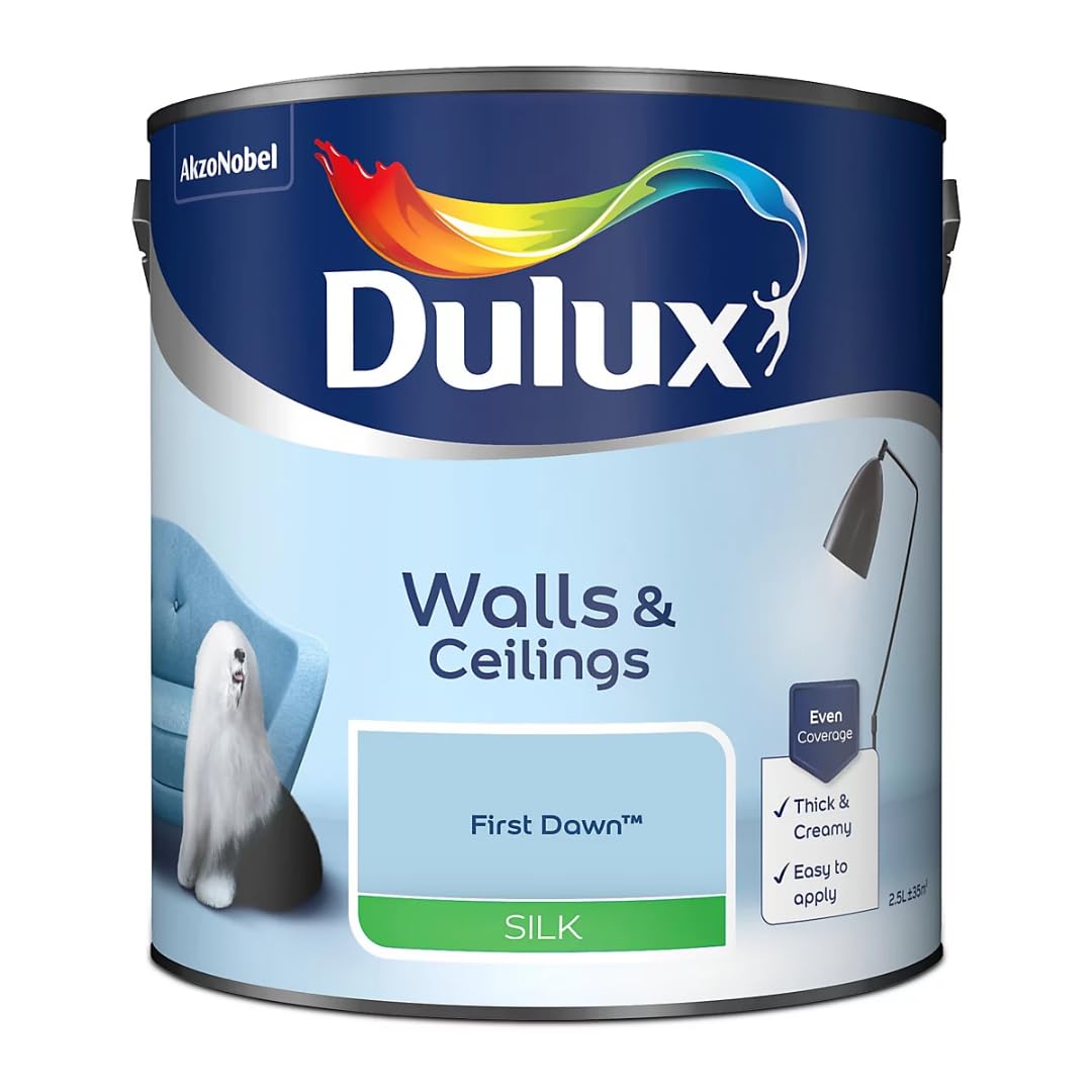 First Dawn Walls & Ceilings Silk Emulsion Paint 2.5 L โ Smooth Washable Silk Finish, Quick Dry, Low-VOC, Easy Application for Interior Walls & Ceilings