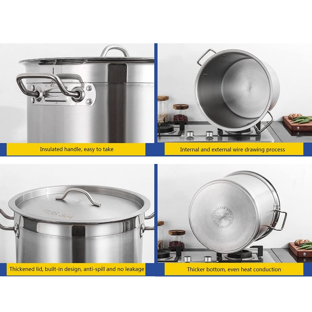 garnek do zupy ze stali nierdzewnej, 304 Stainless Steel - Large Professional Safe Suitable for All Stove(25cm*25cm(10L))