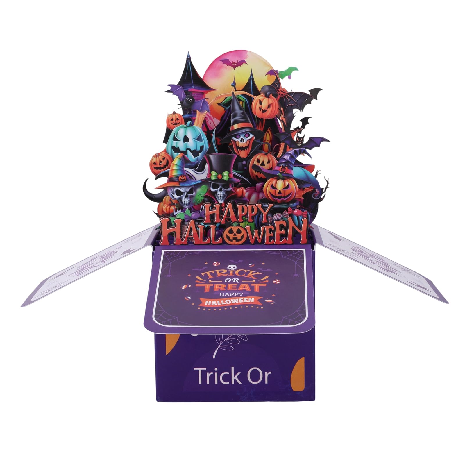 Halloween Pop-Up Card, Funny Haunted House Pumpkin 3D Card with Envelope & Greeting Cards Boxed Gift Cards for Halloween Party Family Friends