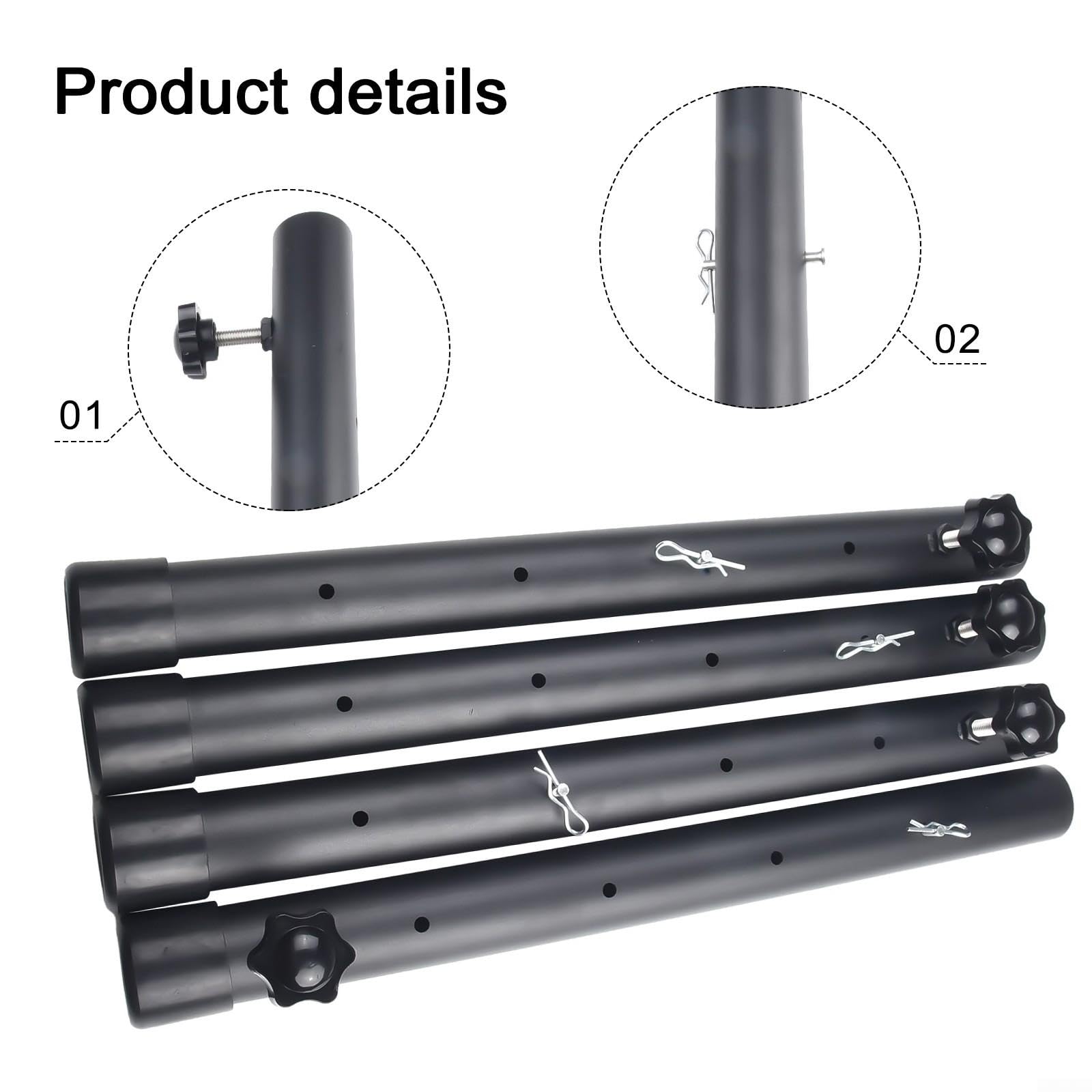 Estensori Gambe Tavolo Regolabili in Acciaio per Gambe Curve o Dritte - 4 Livelli Altezza fino a 33cm - Set da 4 con Antiscivolo per Mobili per casa e Ufficio(44cm)