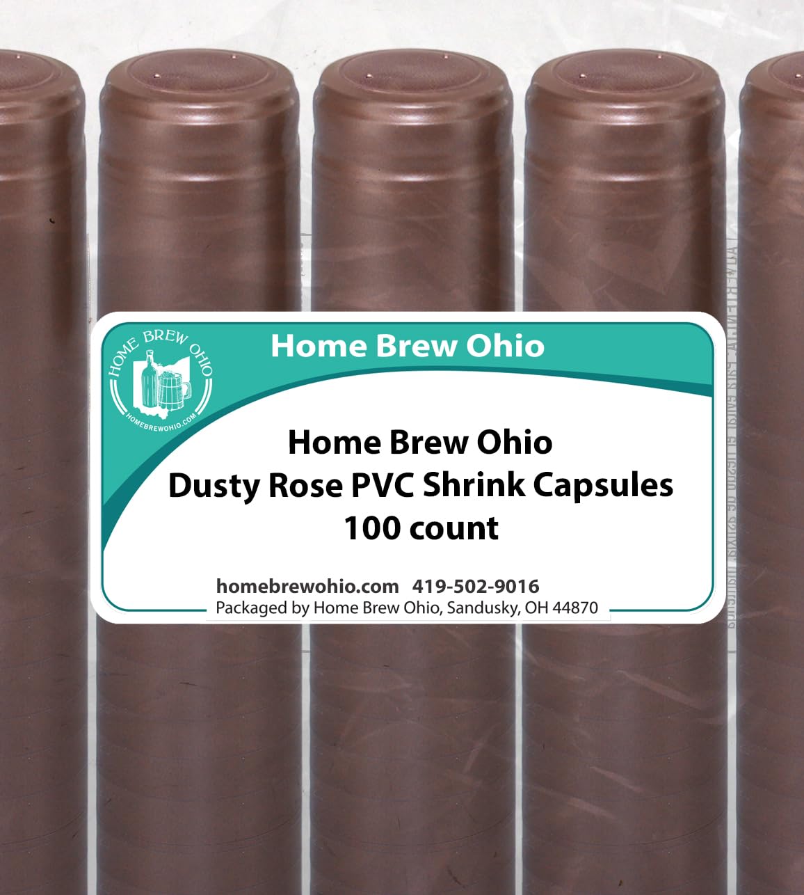 Home Brew Ohio Dusty Rose PVC Shrink Capsules 100 count
