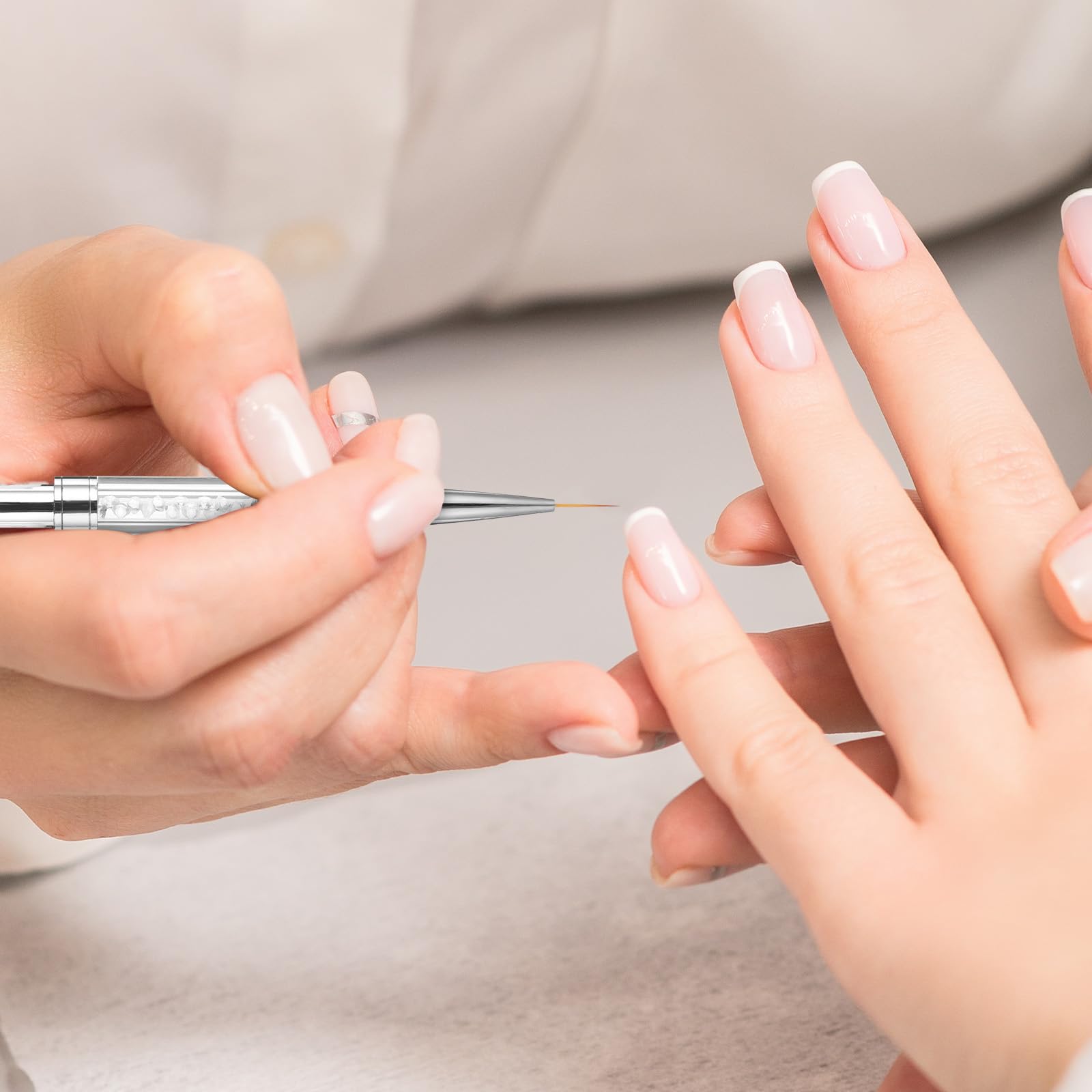 cobee 2 pennelli a doppia punta francese in gel duro, pennello gel costruttore unghie, pennello liner per design professionale nail art