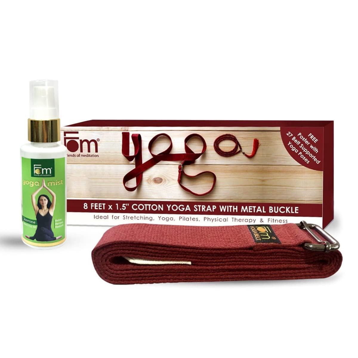 Friends of Meditation Yoga Strap | Yoga Belt for Daily Stretching, Yoga, Pilates, Physical Therapy, Fitness | Includes Jasmine Yoga Mist (B09VZ2MKD3) Amazon Price History, Amazon Price Tracker