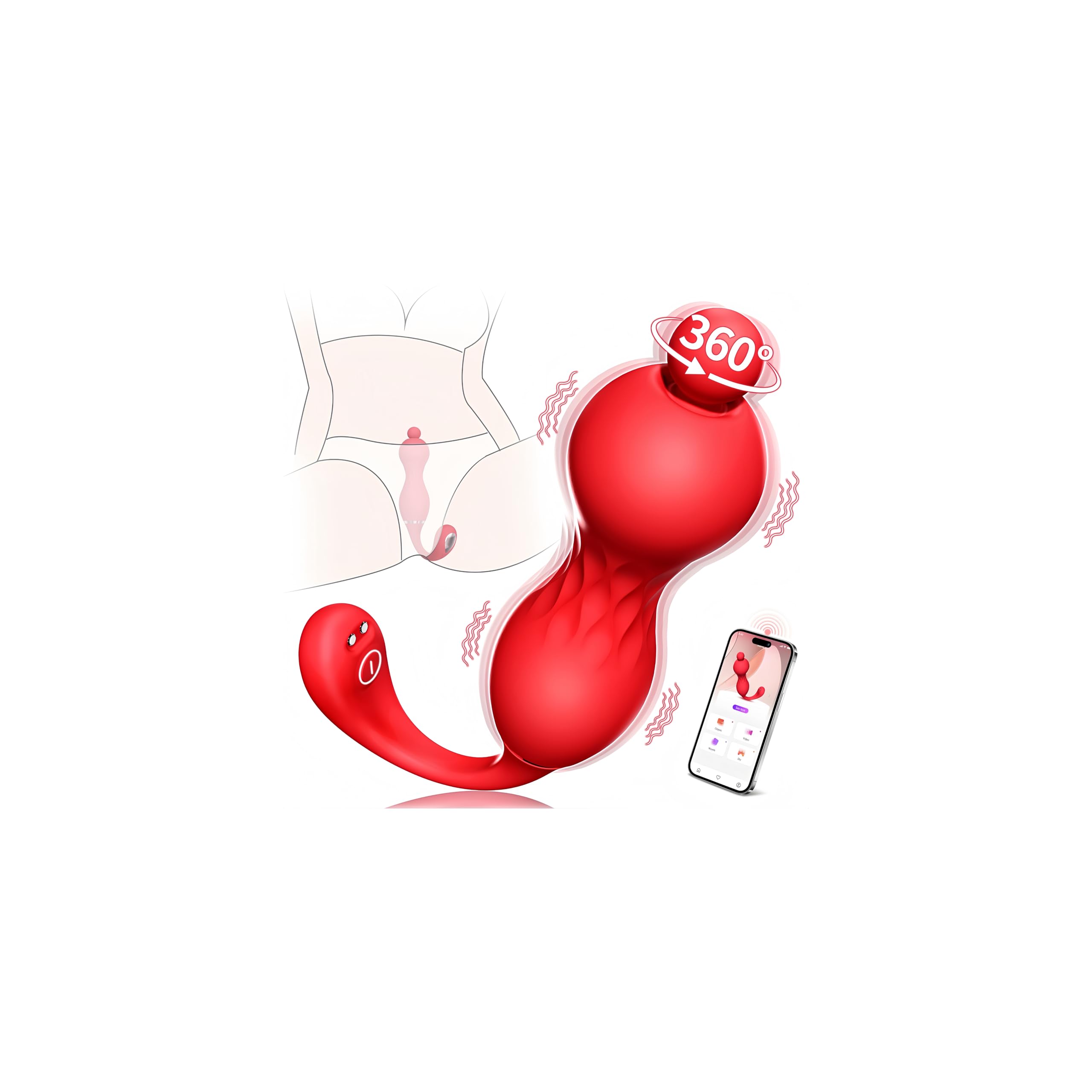 Vibrator Sex Toys for Women - App Remote Control Wearable Vibrators with 10 Vibration Modes and 360 Rotation