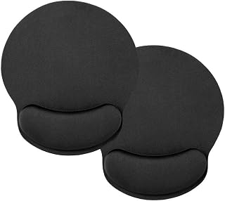HONESTY Smooth Microfiber Memory Foam Mouse Wrist Pad, Ergonomic Resting Mouse Pad and Wrist Support, Comfortable Typing and Pain Relief, Suitable for Computer Games Office and Study, Black ( 2 Pack).