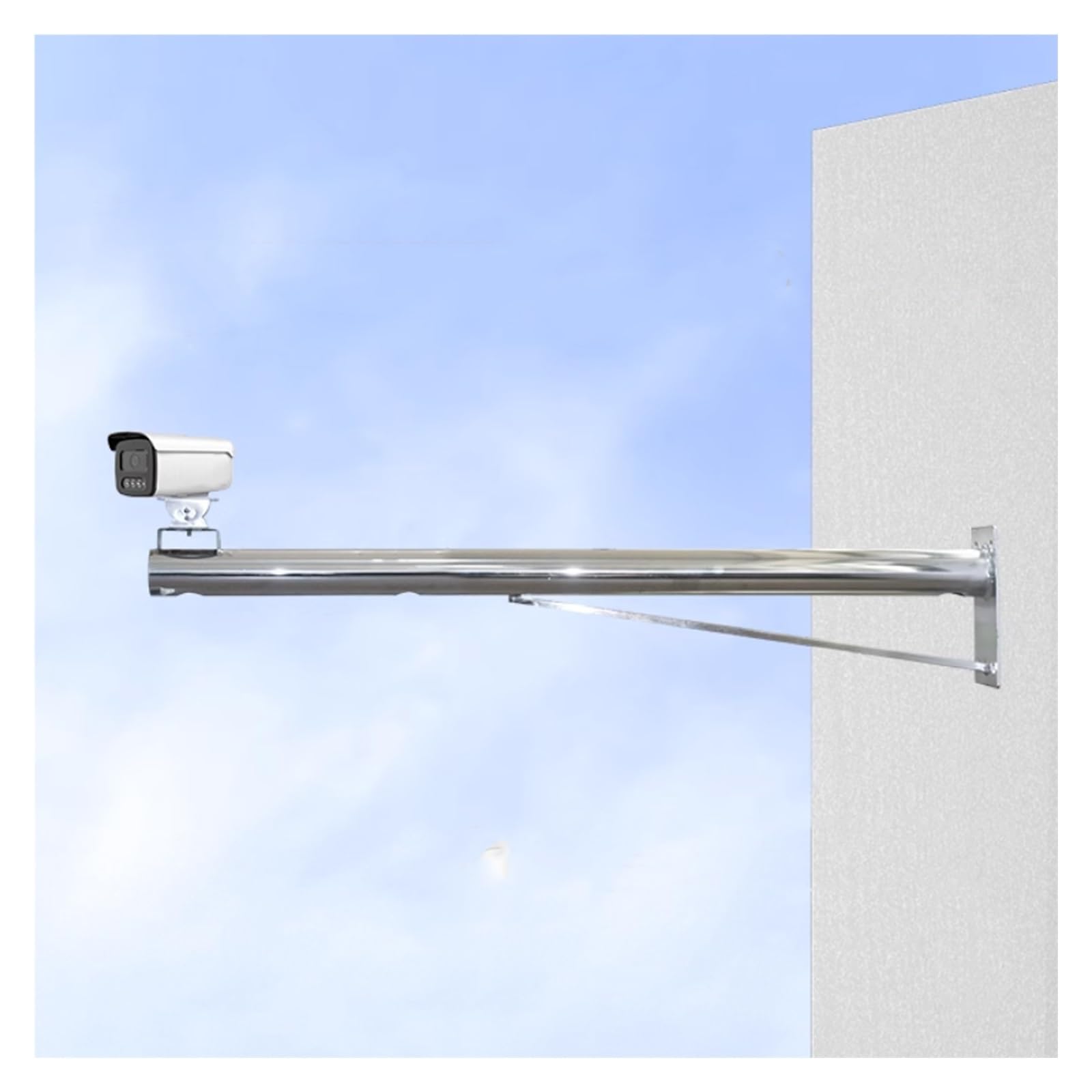 Este Poste de Montaje en Pared de Metal de 1,8 m (6 pies) para cámaras CCTV, Soporte de Seguridad extralargo para cámaras IP/PTZ/Domo/Caja, Soporte Duradero para una Mejor vigilancia en exte