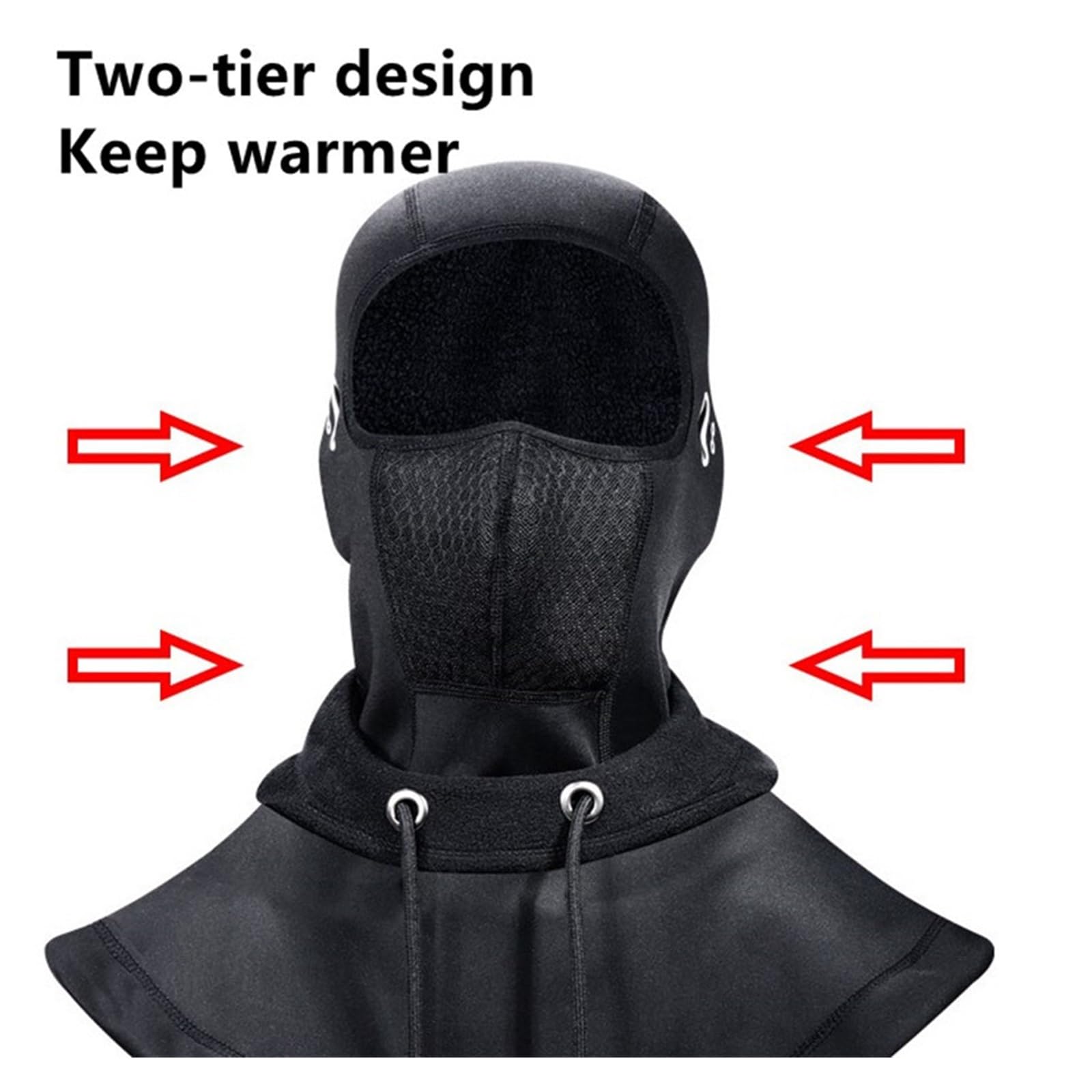 Maschera Antivento Moto Inverno Ciclismo Maschera Scaldacollo Cappuccio Termico Mantieni caldo Passamontagna antivento Sci Maschera a pieno facciale Cappello Copricapo Per Sport Allaperto, Ciclismo, S