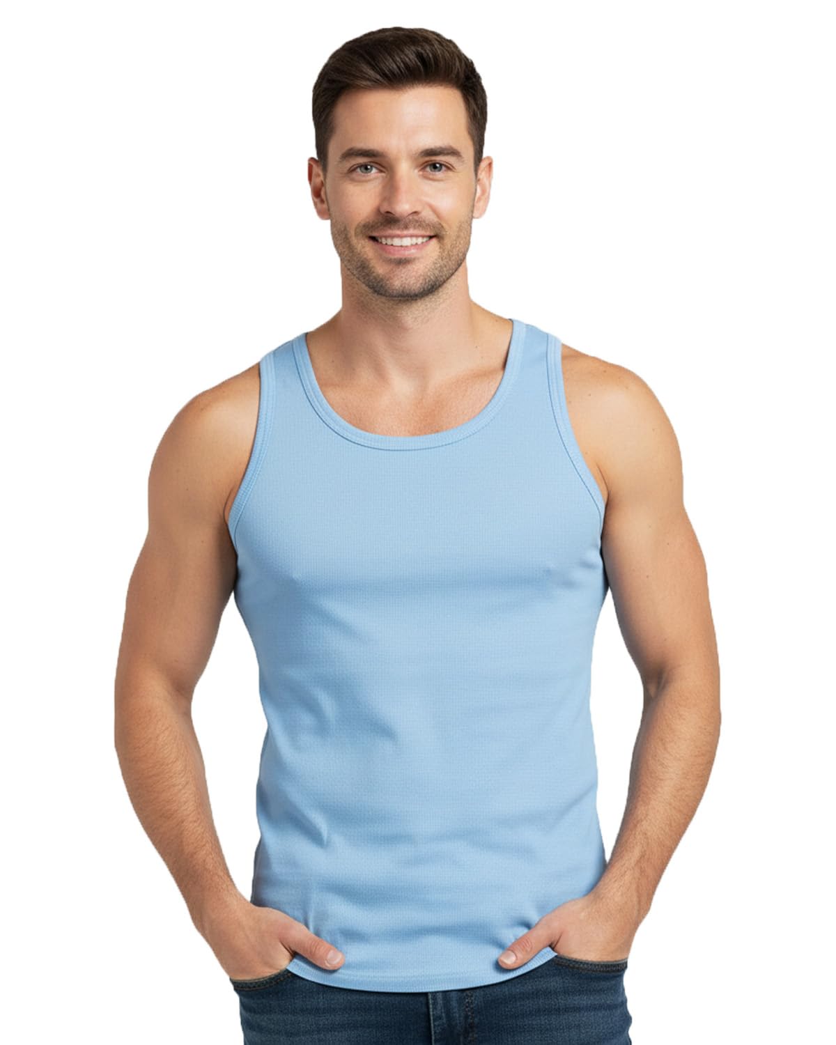 Undercover Men's Mixed Blues 3X 100% Cotton Sleeveless Vests Xl