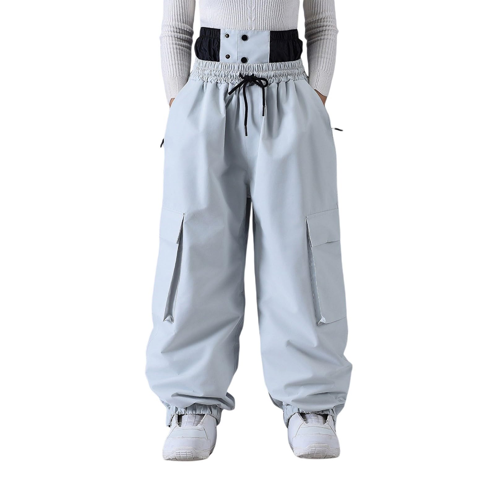Uomo Pantaloni Sci Impermeabile Escursionismo Softshell Camouflage, grigio, M | Pantaloni Termici Impermeabile Antivento Inverno Montagna Neve per Inverno con Multi Tasche