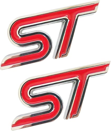 1 emblema de metal cromado para automóvil para rejilla frontal ST + 1 insignia deportiva de metal cromado con logotipo ST para Focus Edge Escape