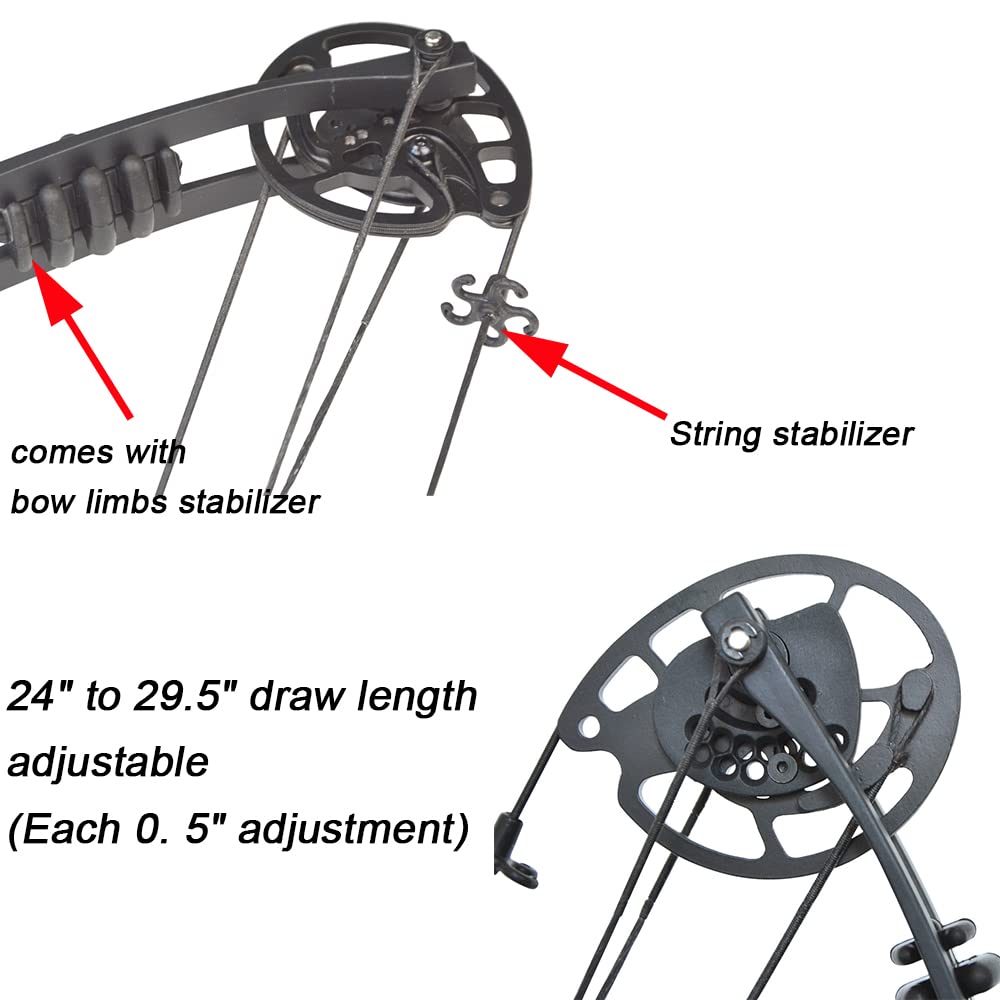 Bogenschießen Compound Bogen und Pfeil Set für Erwachsene und Jugendliche 30-55 Lbs Rechts- / Linkshand Jagdbogen Sportbogen Set mit Allen Bogen Zubehör