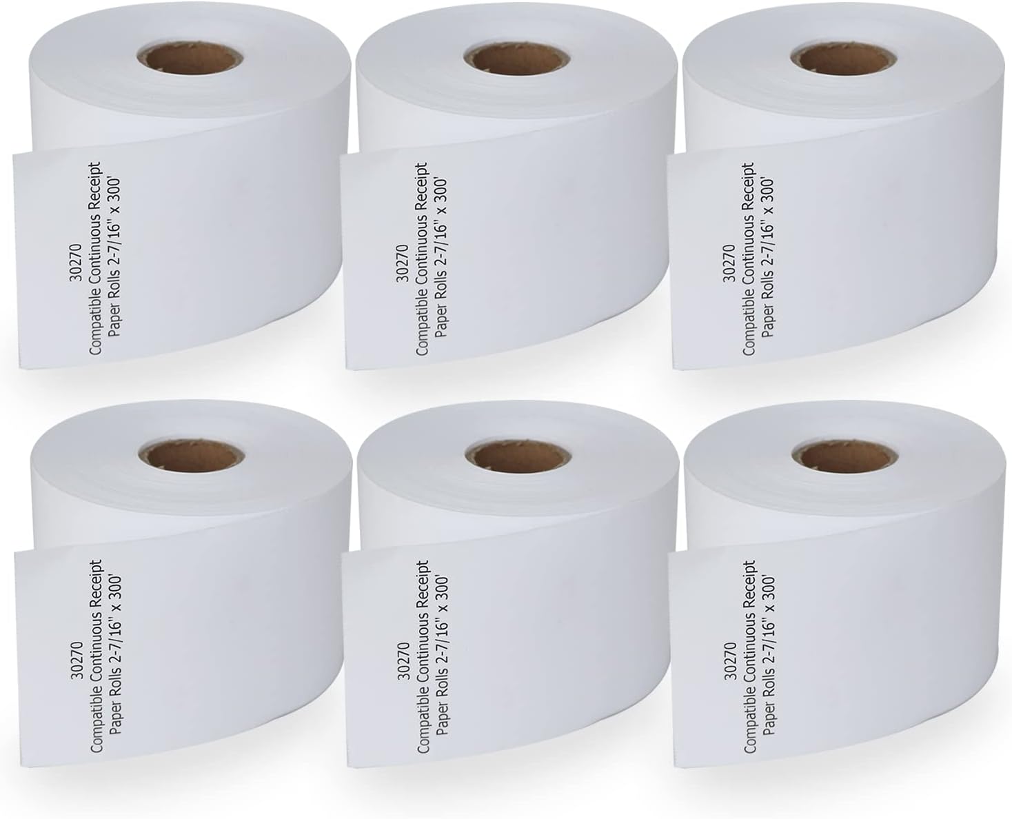 BETCKEY - Compatible DYMO 30270 (2-7/16" x 300') Continuous Non-Adhesive Receipt Paper - Compatible with Rollo, DYMO Labelwriter 450, 4XL & Zebra Desktop Printers[10 Rolls]