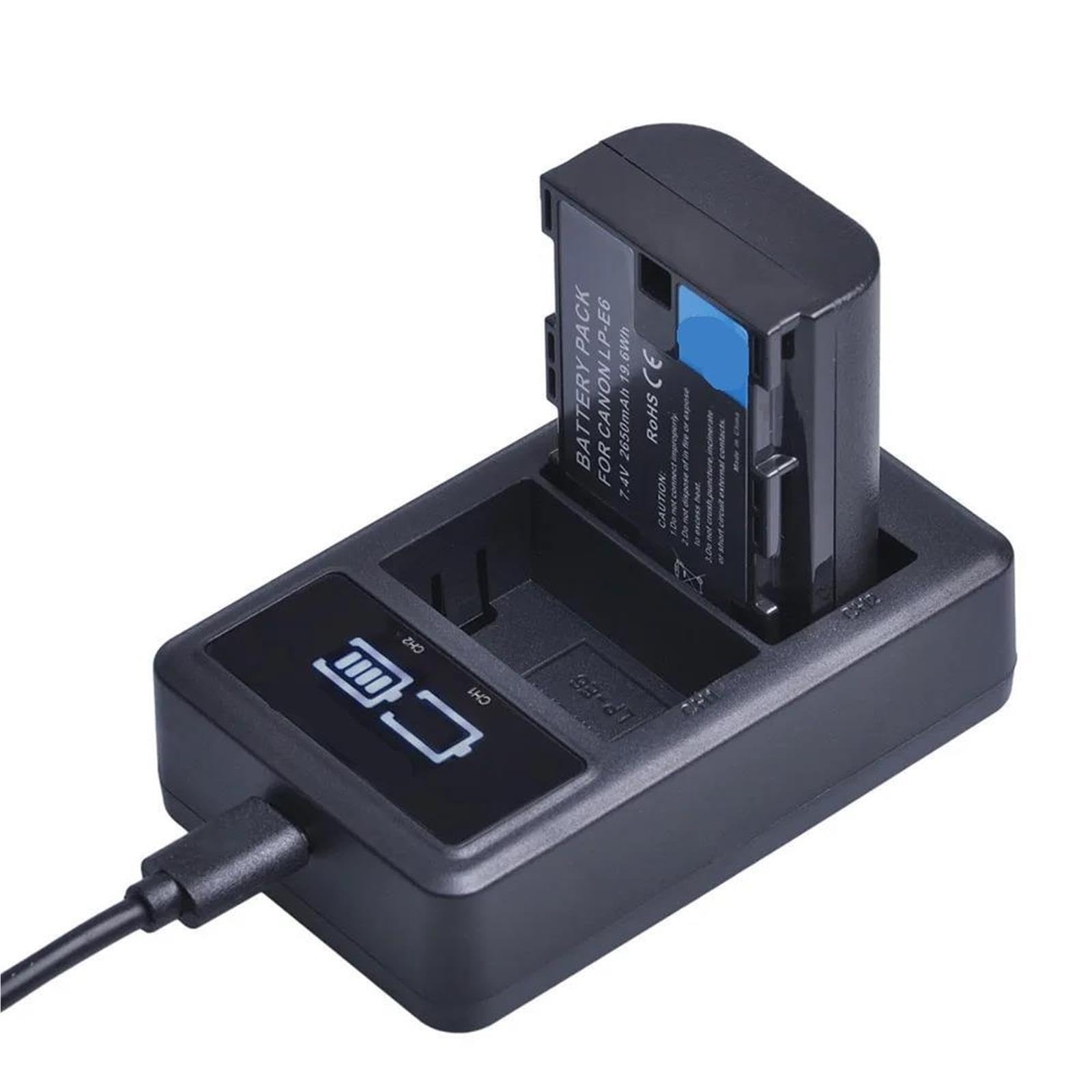LP-E6 Batteria for Fotocamera Caricatore Doppia Porta
