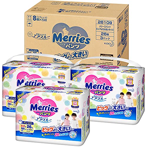 Kao Merrys Pants Smooth skin air through Big size bigger 26 pieces x 3 pieces