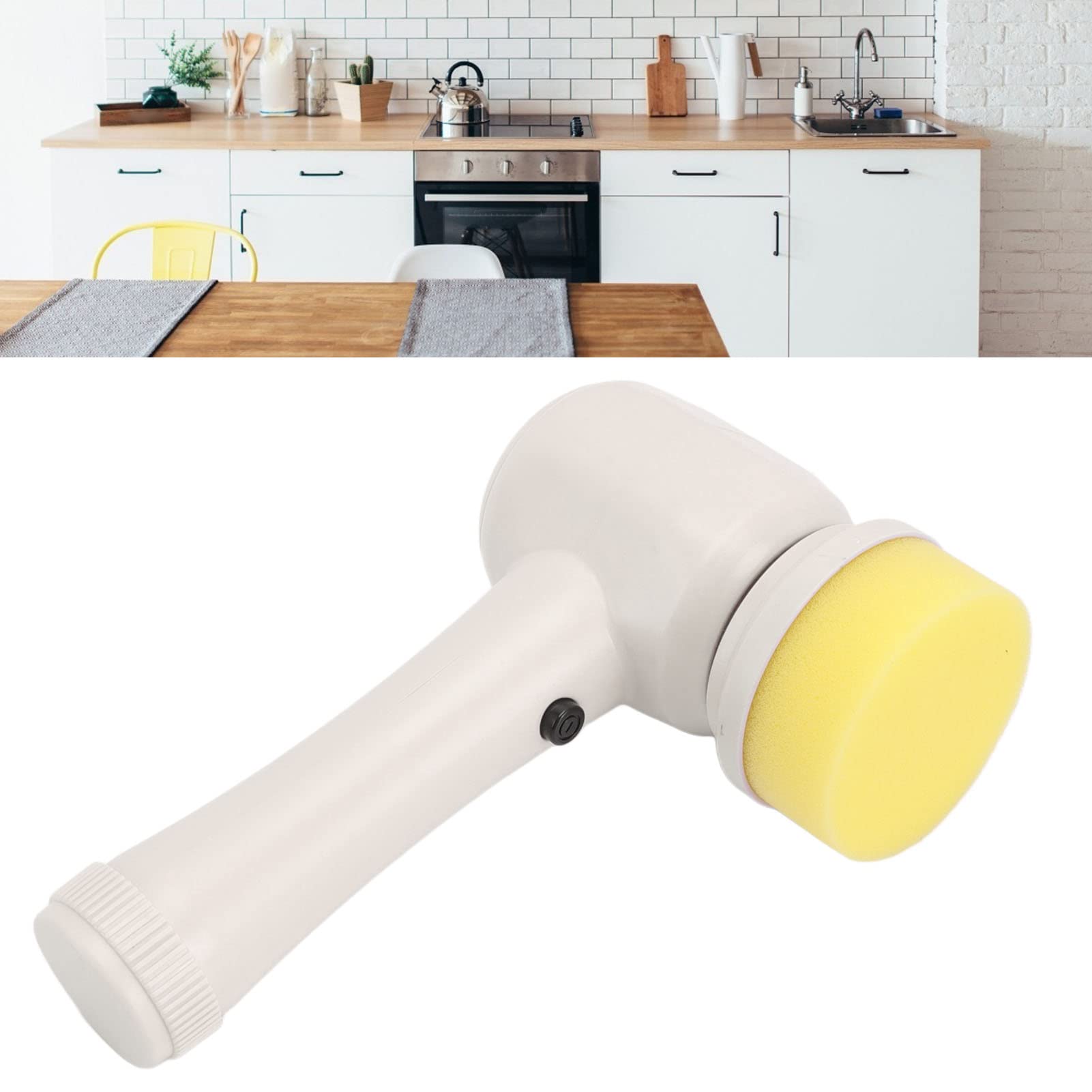 Spazzola Elettrica per Centrifuga Spazzola per Lavaggio Elettrica Portatile Portatile Spazzola per Lavaggio Spazzola per Lavaggio Multifunzionale per Scarpe da Bagno da Cucina (Bianco)