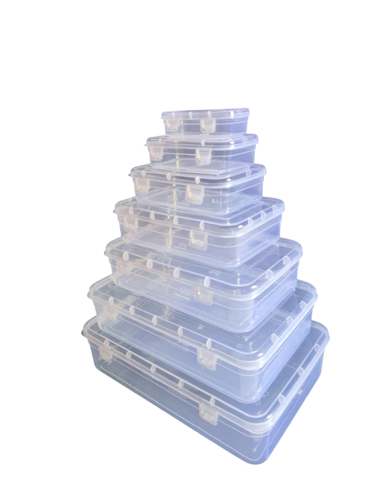 Small Storage Boxes container with Lock Lid (Size No. -1,2,3,4,5,6,7) Set Of 7 boxes,Plastic,transparent,storage boxes,chudi set organiser-image-10