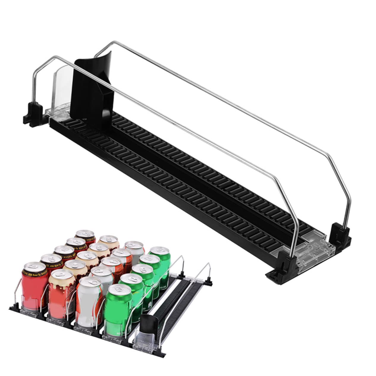 OUNONA Automatic Drink Dispenser Slide Plastic Beverage Pusher Stand for Shop Drink Replenishment Pusher