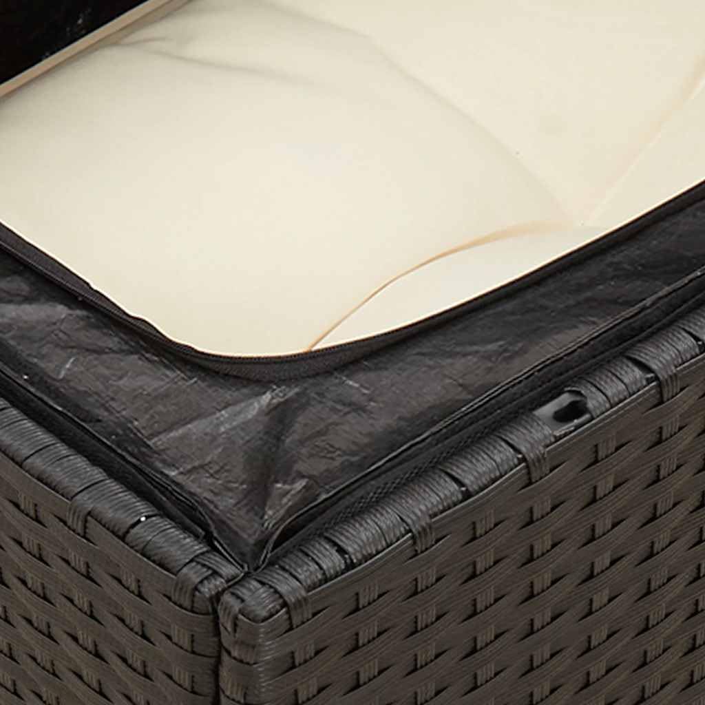 vidaXL Canapé de Jardin 3 Places Résine Tressée Noir