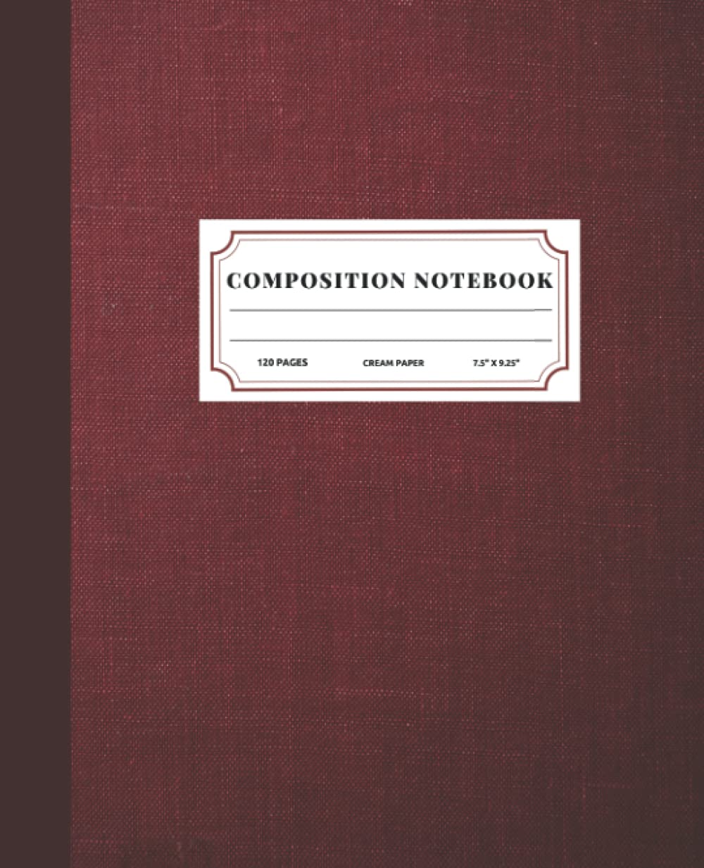 Red Composition Notebook: Red Vintage Fabric Composition Notebook | College Ruled Cream Paper Notebook | 7.5" x 9.25", 120 Pages (Vintage Composition)