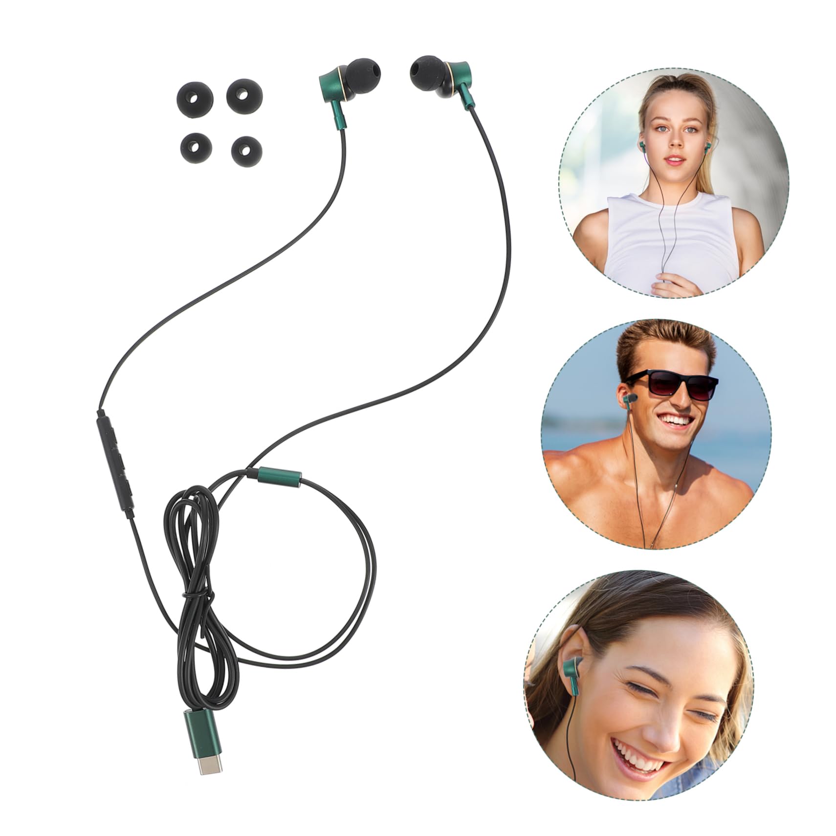 jojofuny 2pezzi Cuffie In-ear Ergonomiche Con Controllo Tre Tasti e Cancellazione Del Rumore Auricolari Usb c Con Suono Panoramico e Design Speciale Compatibili Con Tablet e Smartphone