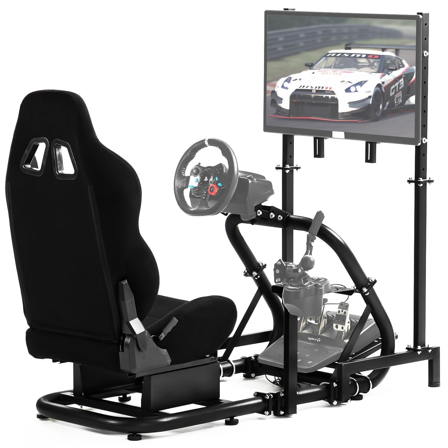 Dardoo G920 Racing Simulator Cockpit with Monitor Stand Compatible with Logitech/Thrustmaster G29 G920,PS4, Steering Wheel Stand with Gaming Seat,Includes Only Cockpit, Seat and Monitor mount