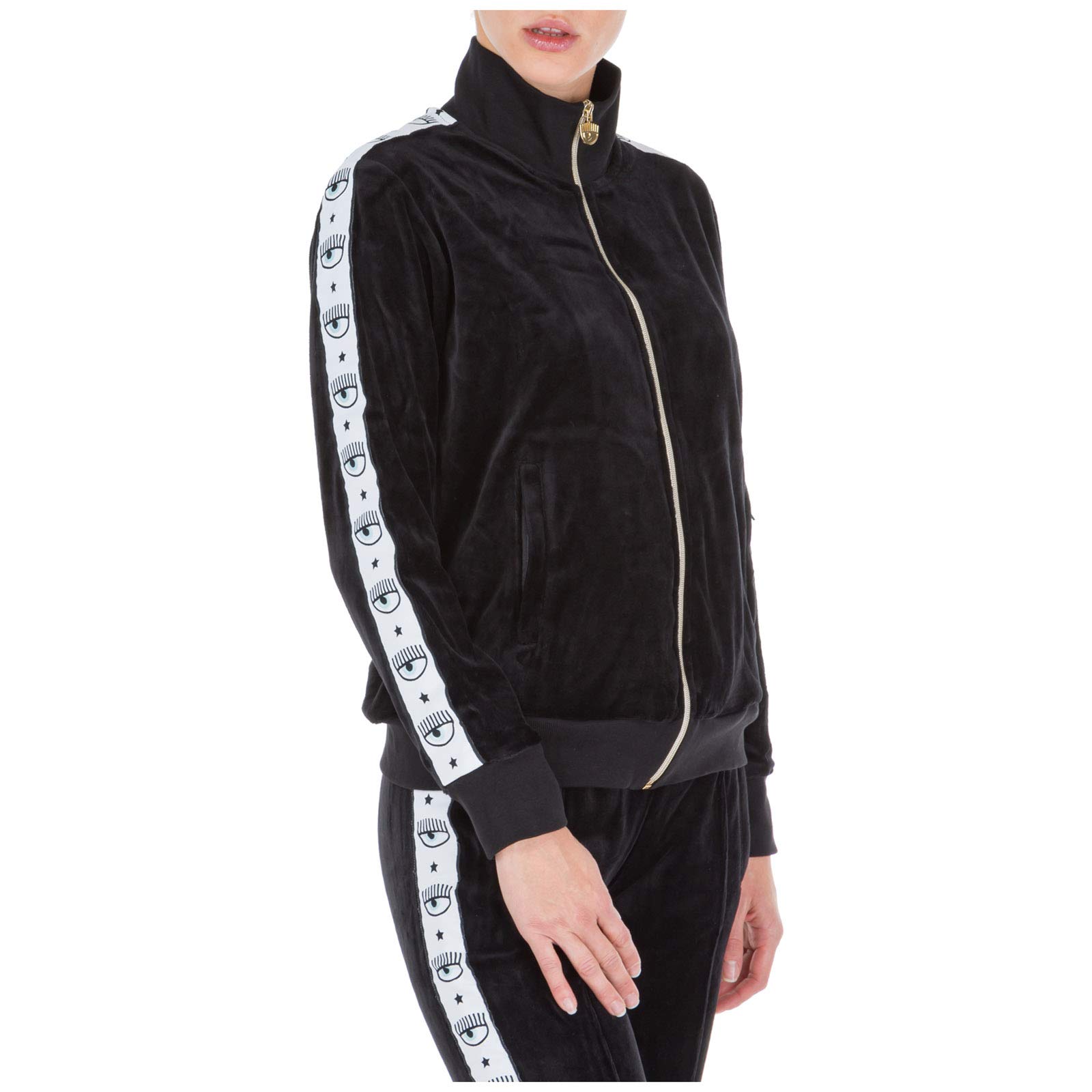 Chiara Ferragni Women Zip-up Sweatshirt Logomania Nero XS