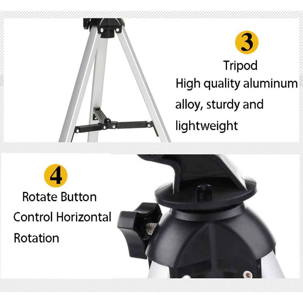 Telescopio astronomico rifrattore Spaziale con treppiede Regolabile, Giocattoli educativi, telescopi monoculari, telescopio Spaziale monoculare da Esterno per Adulti o Bambini Professionisti