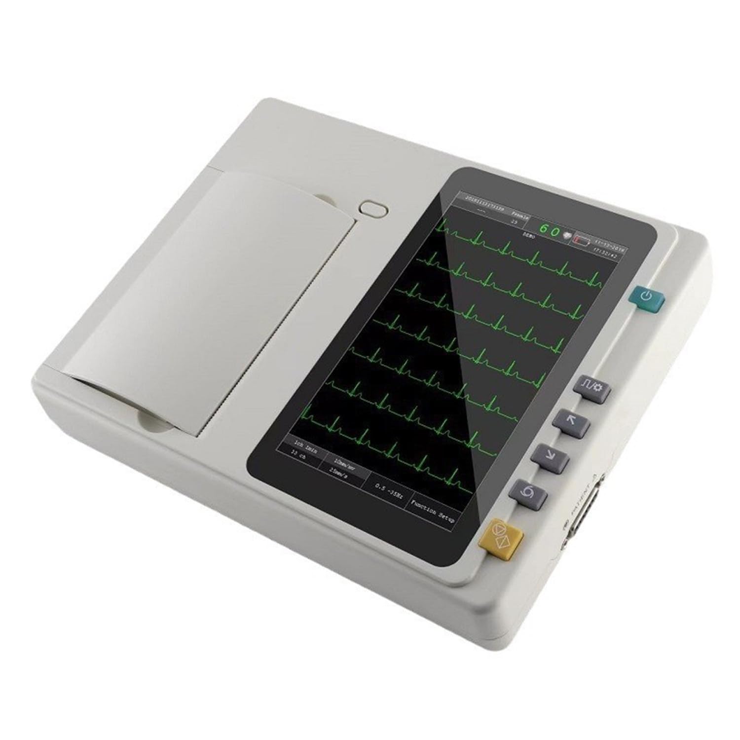 Schermo Touch Screen Digitale da 7 Pollici, Monitor ECG Portatile | 3 Canali, 12 Derivazioni, Elettrocardiografo con Software, Aggiornamento Software Tramite USB/Scheda SD