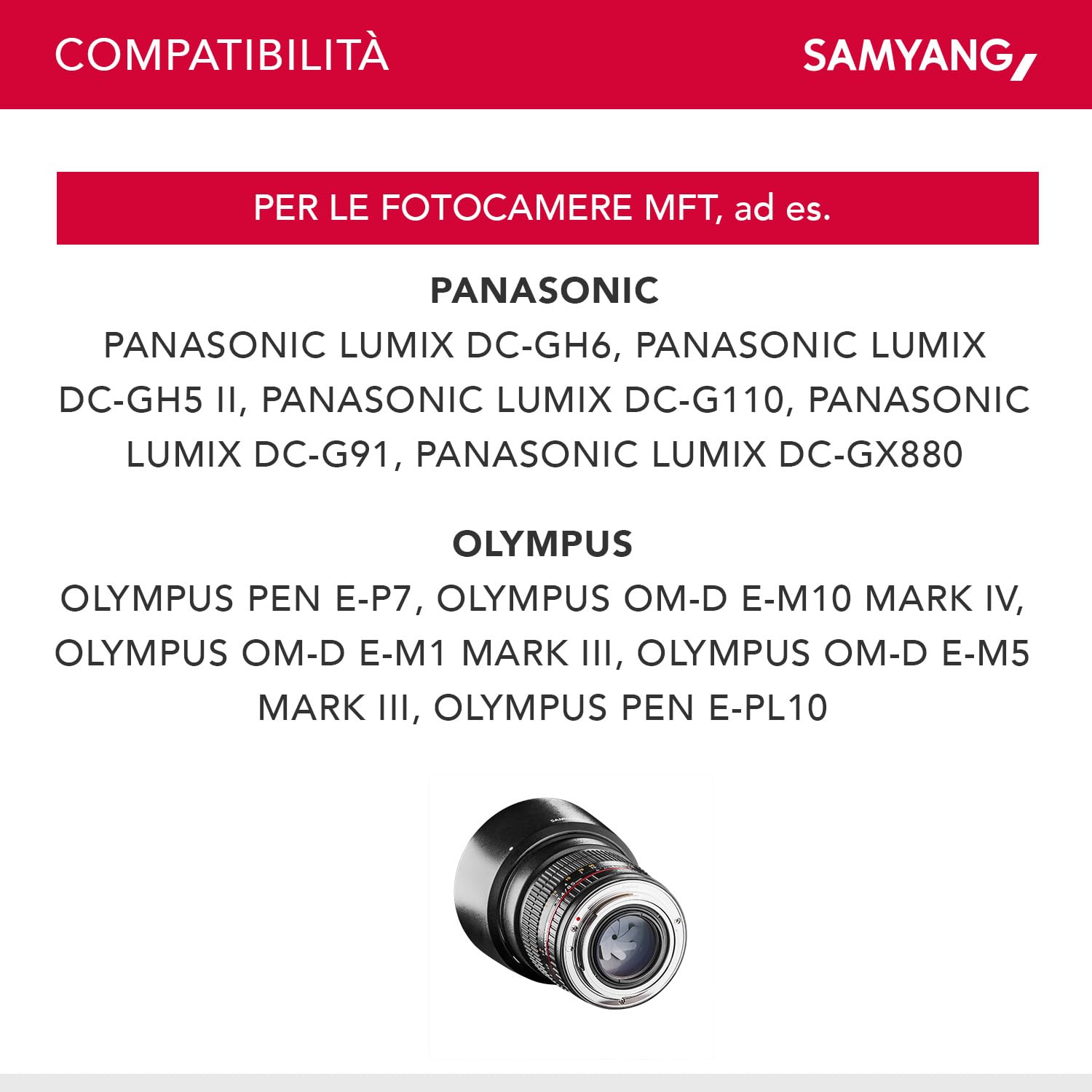 Samyang - Fisheye - 7,5 mm - f/3,5 UMC - per sensore micro 4/3 - Micro Quattro Terzi - NERO