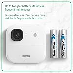 Blink Outdoor 2K+ (newest model) — Wireless smart security camera, 2K video resolution, enhanced audio, two-year battery. Sync Module Core included — 5 camera system (White)