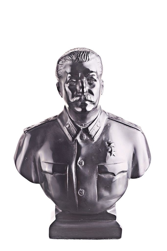 danila-souvenirs Soviet Russian USSR Leader Joseph Stalin Stone Bust Statue Sculpture 6.3'' Black