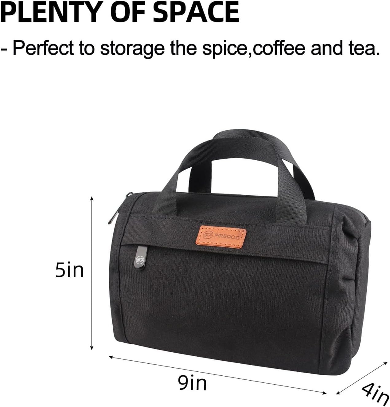FIREDOG Smell Proof Pouch, Black Large Odor Proof Bag Carbon Lined Smoking Stash Case 9”x4”x5”