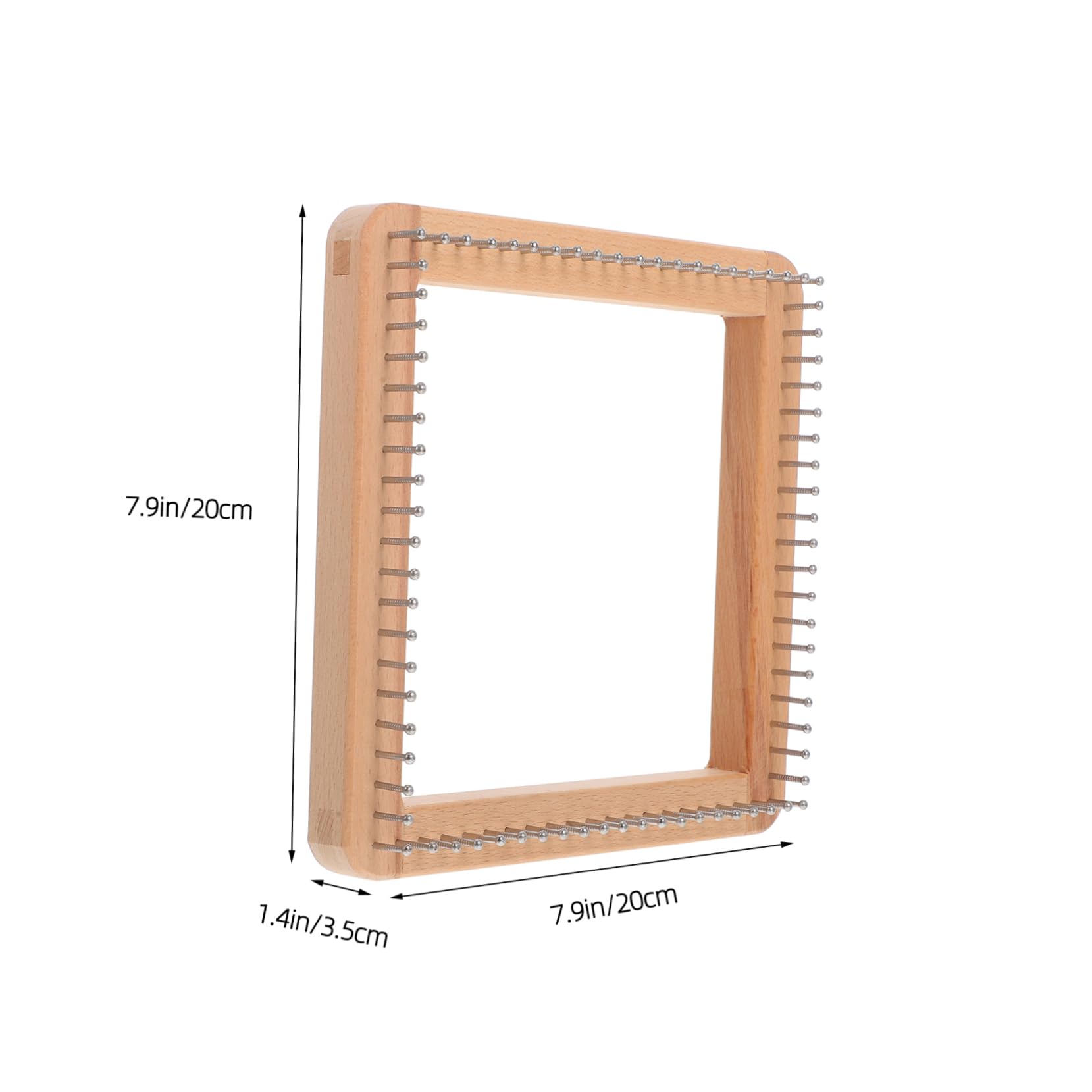 SEWACC Square Knitting Loom DIY Wooden Wool Knitting Machine Mini Weaving Board for Hats Scarves Shawls Crafting Tool