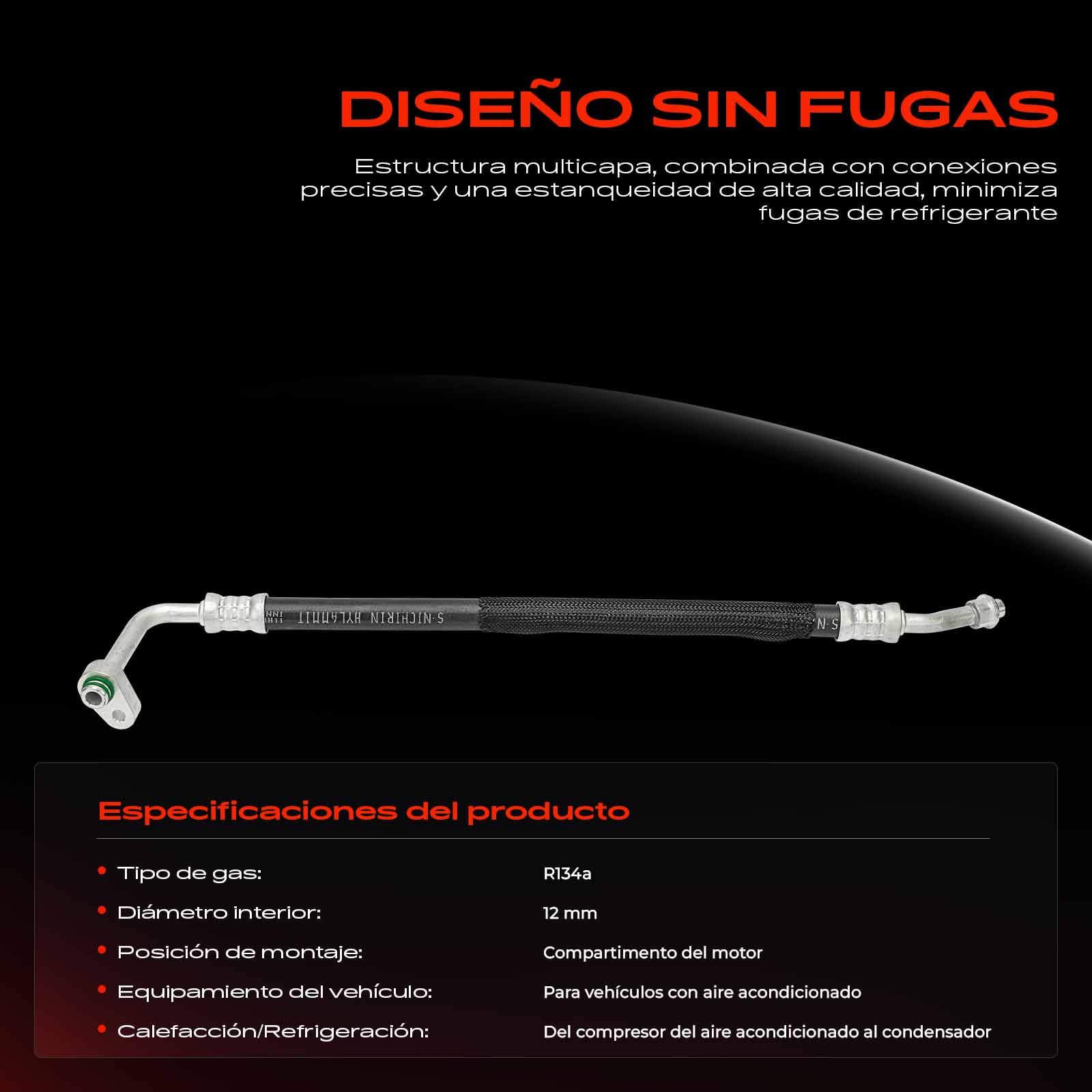 Frankberg Manguera de carga de refrigerante Compatible con Jumpy Bus V 1.5L-2.0L 2016-2024 Ducato Bus 250 2.2L-3.0L 2006-2024 Boxer Bus 2.0L-3.0L 2005-2024 Replace# 1382138080