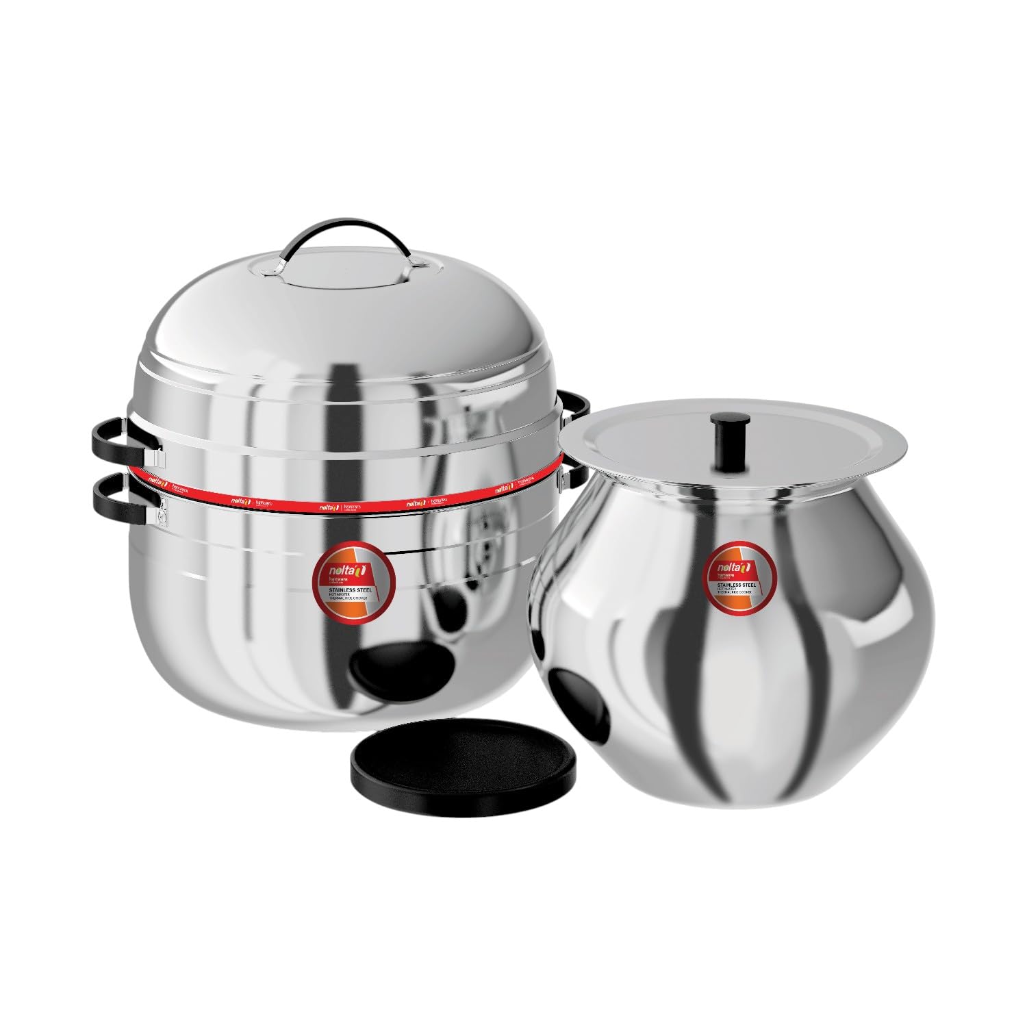 Nolta Premium Thermal Rice Cooker 2 KG, ISO Certified, 1yr Replace-Guarantee, Stainless Steel Choodarapetty, with Induction Based SS Pot and Rubber Gasket (Silver)