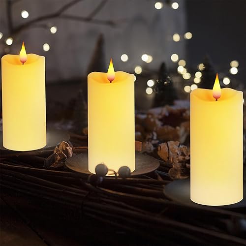 Miniatura 5 de Velas parpadeantes sin llama con temporizador remoto de 10 teclas, exquisita decoración, funciona con pilas, resistente al calor con llamas LED de