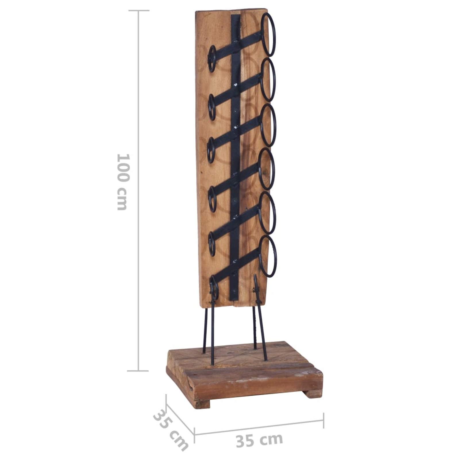 Cantinetta per 6 Bottiglie 35x35x100 cm in Legno di Teak,Mobili,Armadietti e portaoggetti,Rastrelliere vini-288809