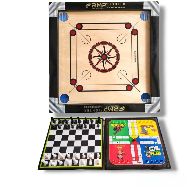 RMP Carrom Board for Kids 20 inches Glossy Finish with Carrom Board Coins, Carrom Board Striker and Magic boric Powder, with Chess Board and Ludo Board Game More Than just a Game. (B0DC41W6Y6) Amazon Price History, Amazon Price Tracker