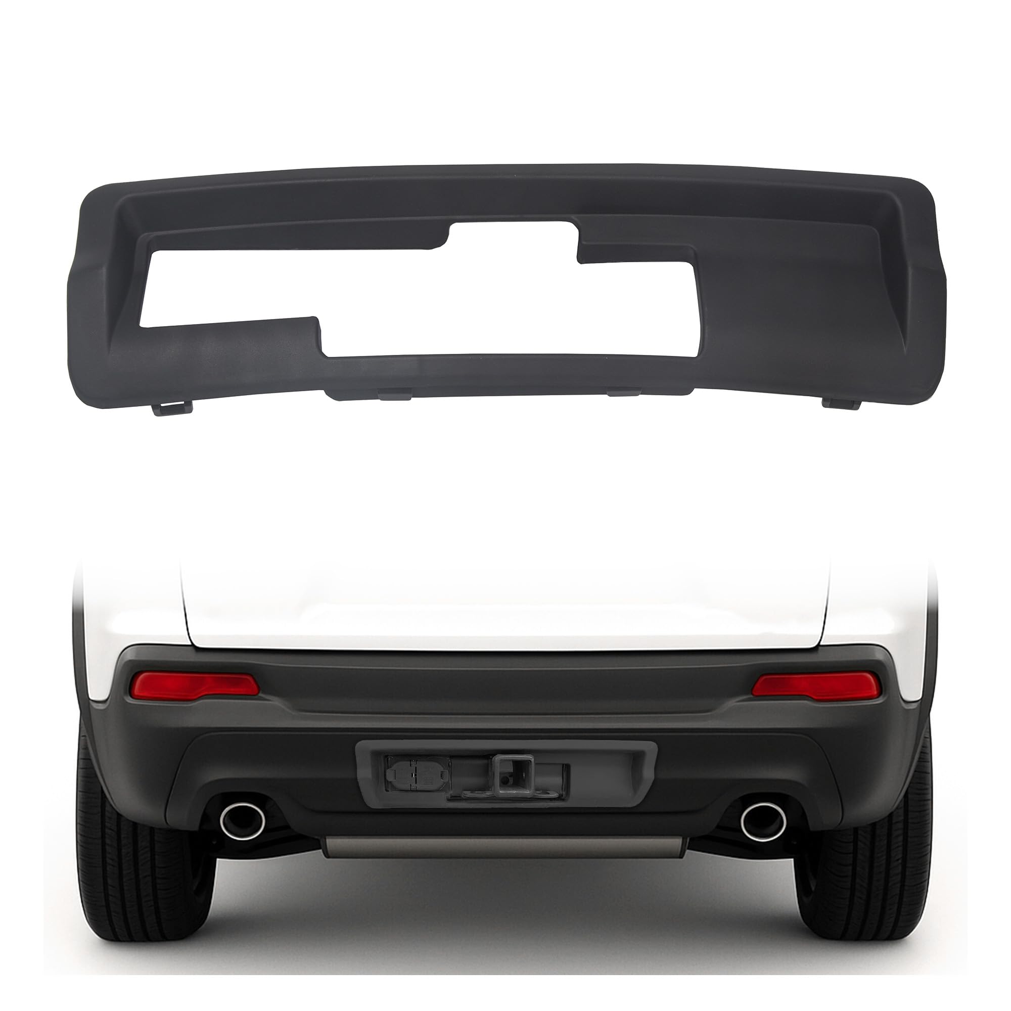ECOTRIC Rear Trailer Hitch Bezel Cover Compatible with 2011-2021 Jeep Grand Cherokee & 2022 Cherokee WK Trailer Hitch Panel Replacement for CH1137103 68111636AA 68078273AA