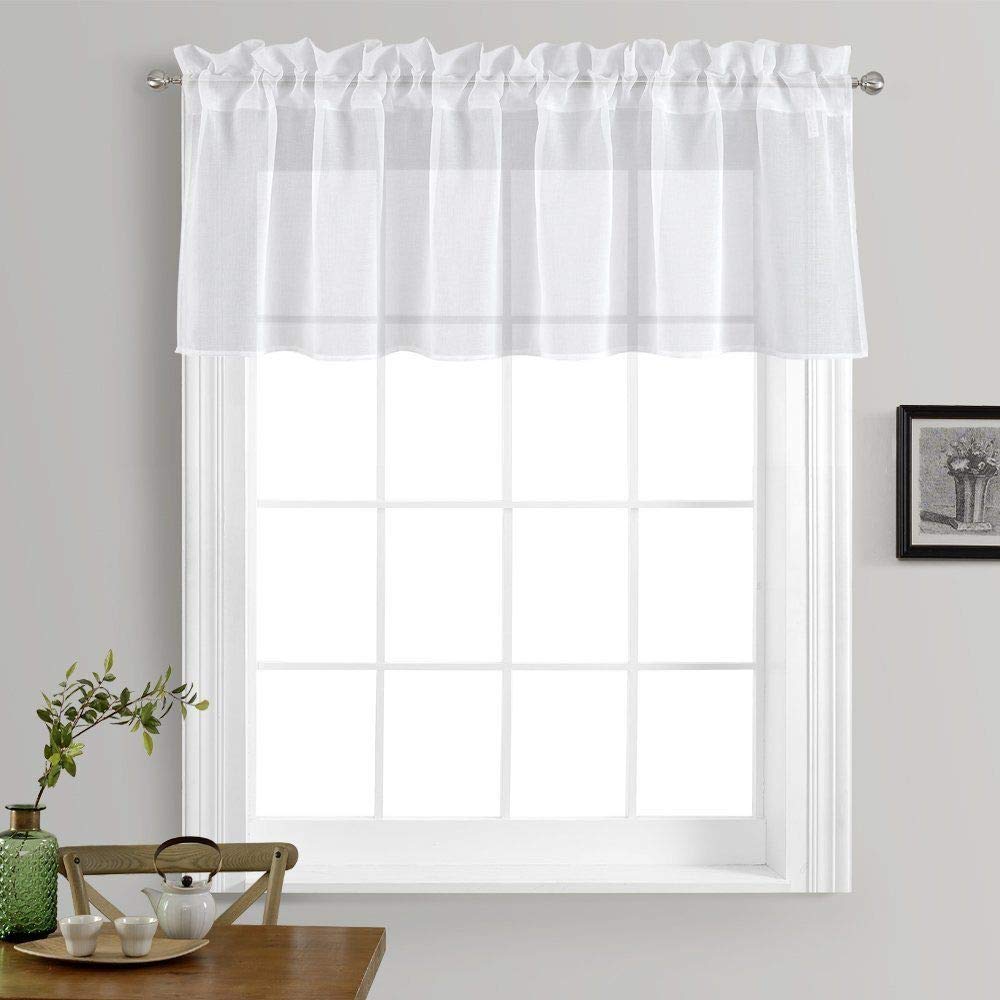 White Sheer Voile Window Curtain in Overstock Sale!!! (White, 18" Valance)
