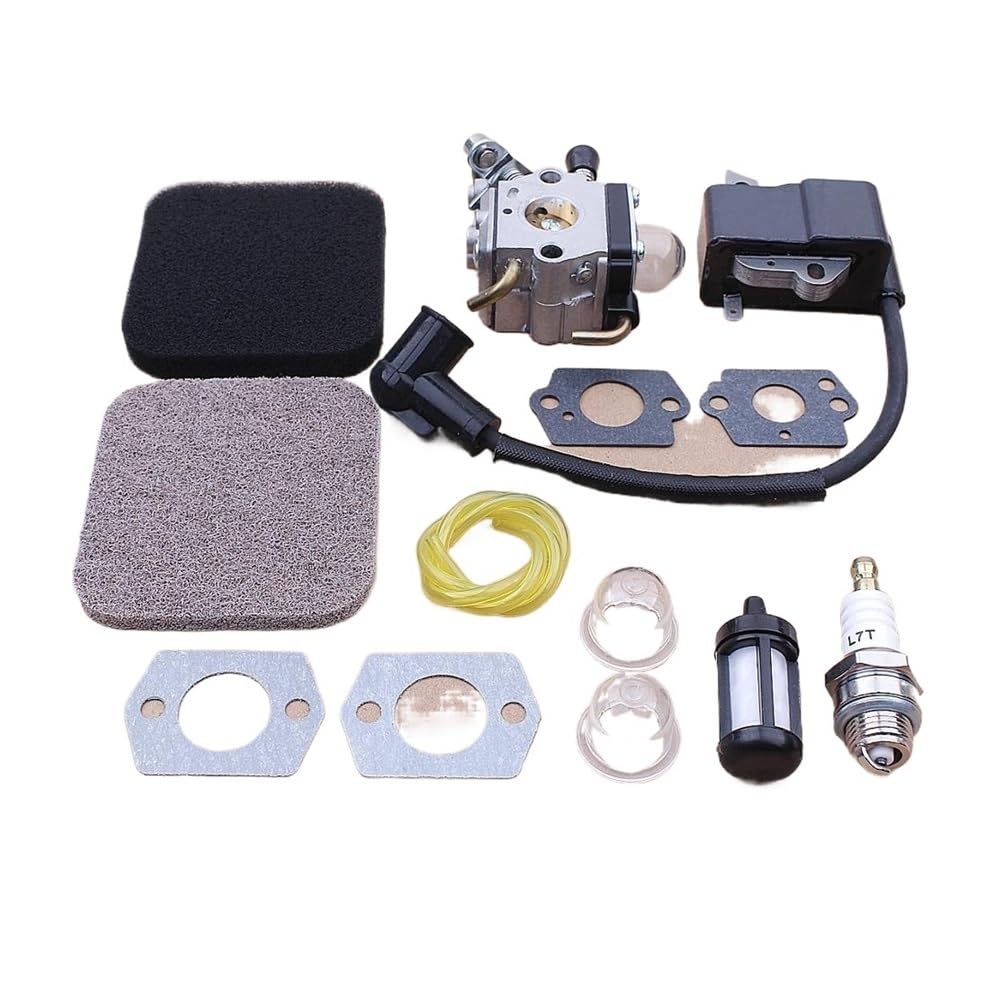 Kit de bobina de encendido compatible with carburador compatible con FS75, FS80, FS80R, FS85R, FS85T, FS85RX. Línea de filtro de combustible 4140-120-0619.