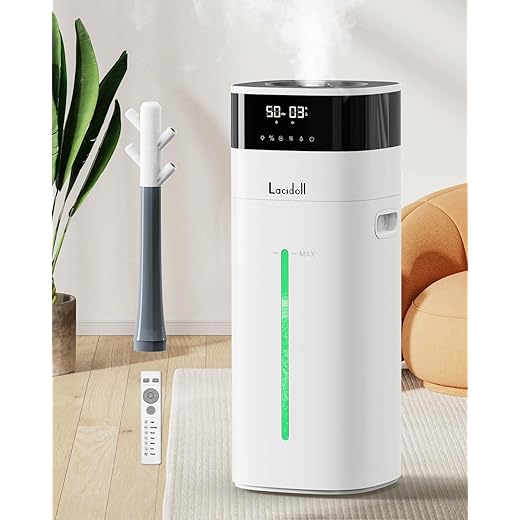 Humidifier Large Room 5.3Gal/20L - Cool and Warm Mist Humidifiers for Home 2000 sq ft, Air Humidifiers for Bedroom with Diffuser&Extended Tube, Whole House Humidifiers for Nursery Baby Plants