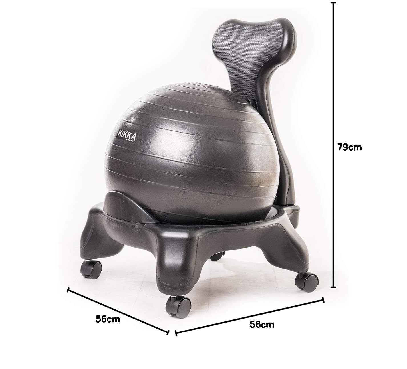 nera - sedia ergonomica con pallone gonfiabile