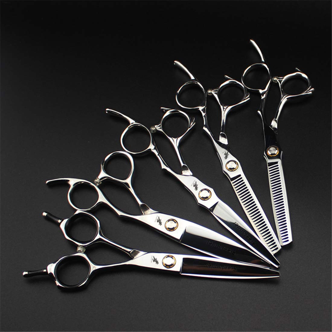 Ciseaux De Coiffure Set Ciseaux en Acier Inoxydable Professionnel Ciseaux De Coupe De Cheveux Barber Hair Former Outil pour Hommes Femmes Enfants Salon Barbiers À La Maison
