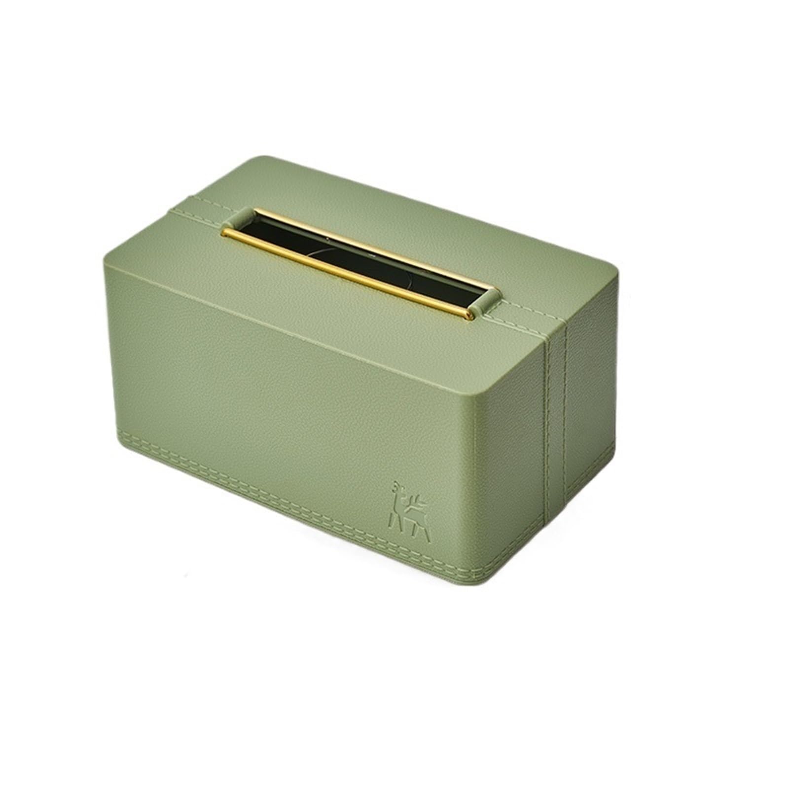 Decorative Tissue Box Cover Creative Tissue Box Holder Rectangular Plastic Napkin Facial Dispenser For Bathroom Kitchen Bedroom Living Room(Green)