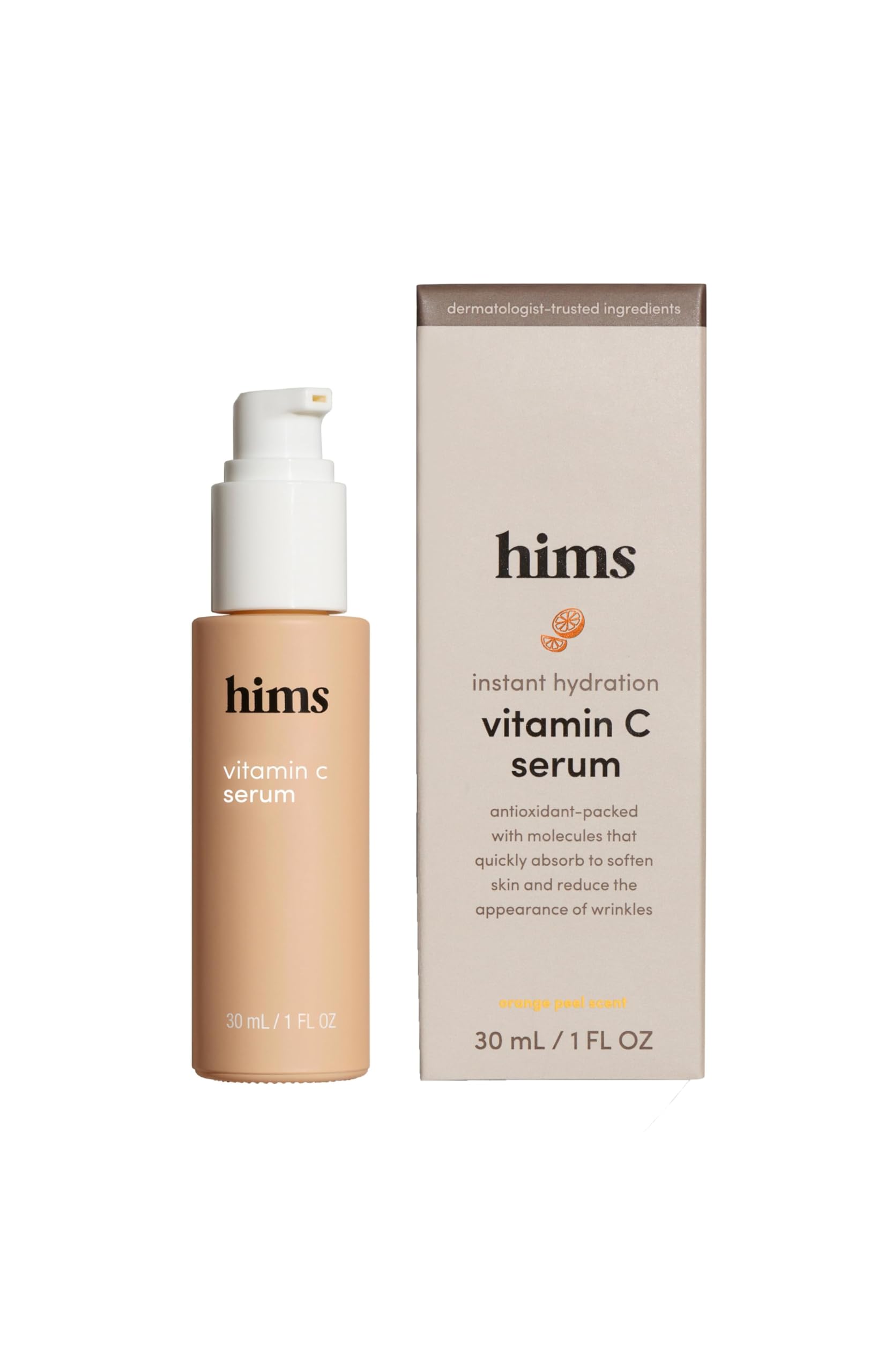 - hims Vitamin C Serum - Vitamin C, Hyaluronic Acid, & Orange Peel Extract - Brightening Serum for Men - Softens Skin & Reduces Appearance of Wrinkles - Paraben-Free, Vegan Formula - 1 Fl Oz
