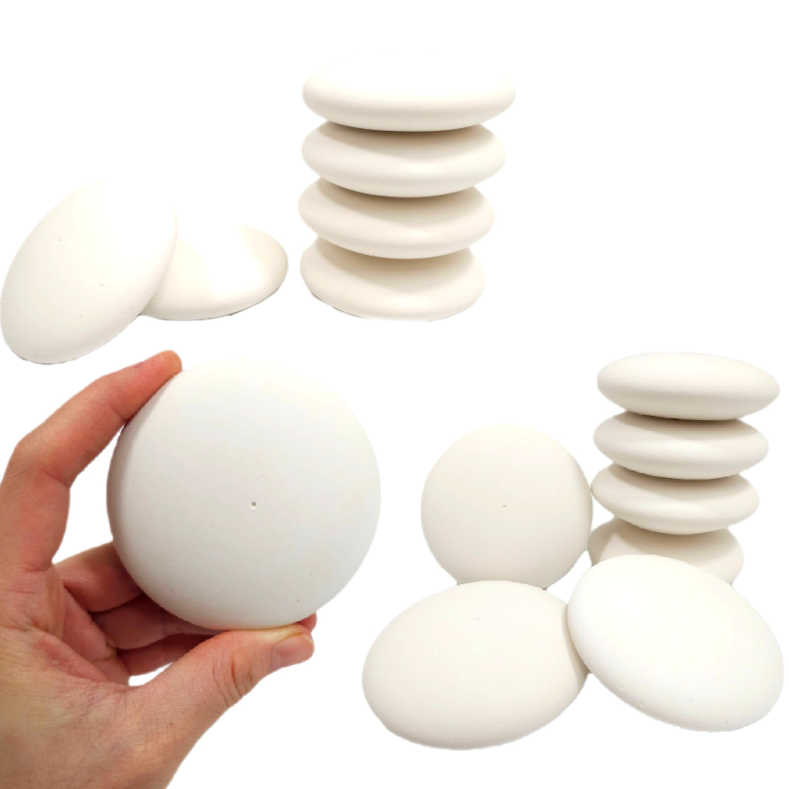 Blank Round Mandala Stones for DIY Painting - Smooth Surface - Creative Art Supplies (3 in - 76 mm (14 Pack))