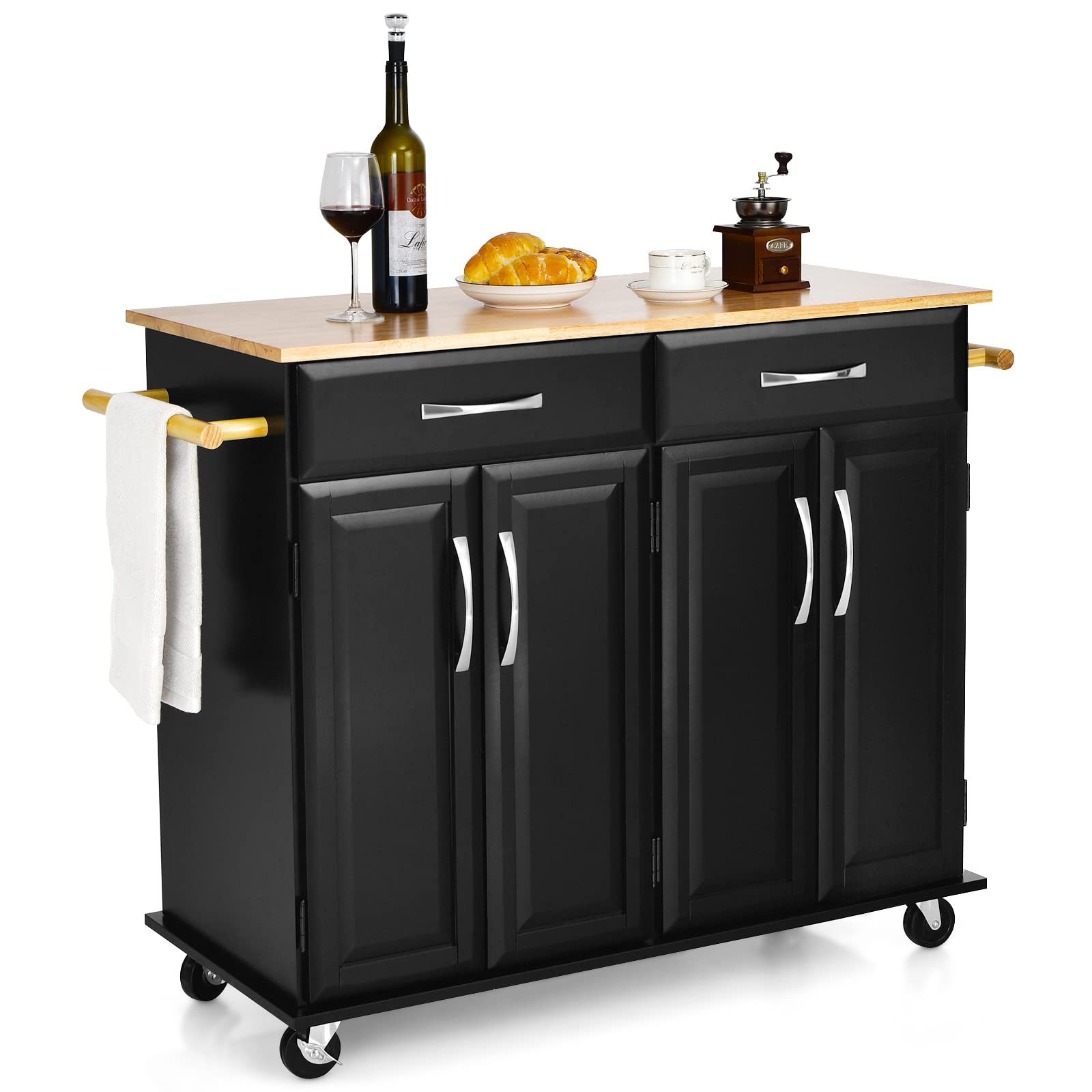 Buy Giantex Mobile Kitchen Islands, Large Kitchen Cart with 2 Drawers, Storage with